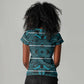 Basotho Blanket Women V-Neck T-Shirt Lesotho Motlatsi Seanamarena Heritage - Lesotho Breeze - African Pride