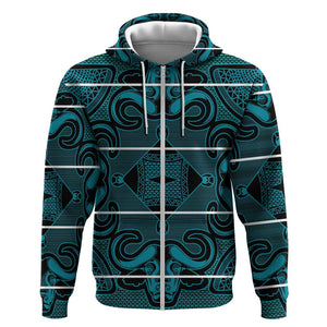 Basotho Blanket Zip Hoodie Lesotho Motlatsi Seanamarena Heritage - Lesotho Breeze - African Pride