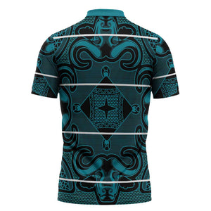 Lesotho Seanamarena - Motlatsi Zipper Polo Shirt Basotho Traditional Blanket Style - Lesotho Breeze