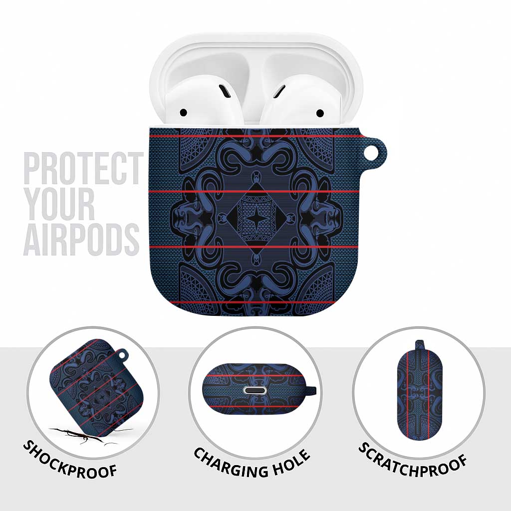 Lesotho Seanamarena - Motlatsi AirPods Case Basotho Traditional Blanket Style - Blue