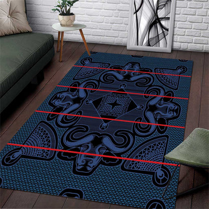 Basotho Blanket Area Rug Lesotho Motlatsi Seanamarena Heritage - Blue - African Pride