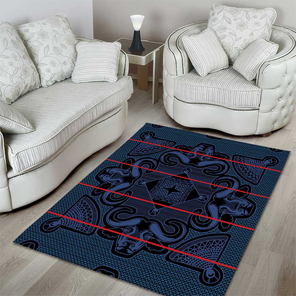 Basotho Blanket Area Rug Lesotho Motlatsi Seanamarena Heritage - Blue - African Pride