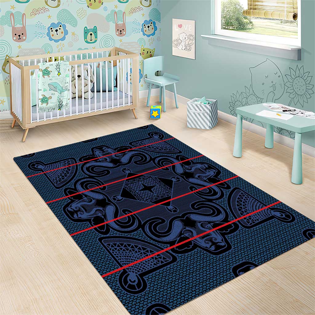 Basotho Blanket Area Rug Lesotho Motlatsi Seanamarena Heritage - Blue - African Pride