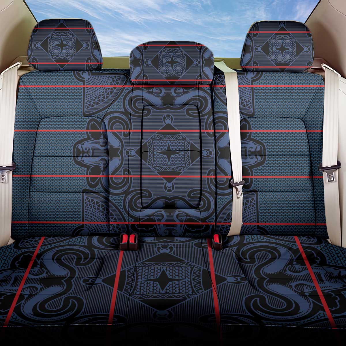 Basotho Blanket Back Car Seat Cover Lesotho Motlatsi Seanamarena Heritage - Blue - African Pride