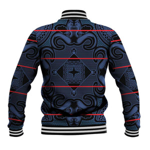Basotho Blanket Baseball Jacket Lesotho Motlatsi Seanamarena Heritage - Blue - African Pride