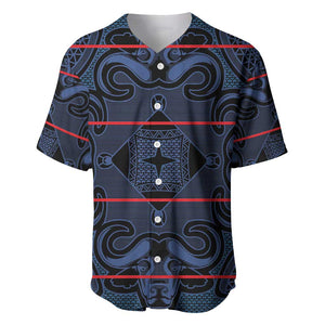 Basotho Blanket Baseball Jersey Lesotho Motlatsi Seanamarena Heritage - Blue - African Pride