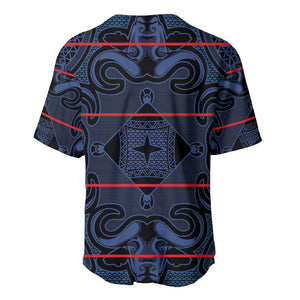 Basotho Blanket Baseball Jersey Lesotho Motlatsi Seanamarena Heritage - Blue - African Pride