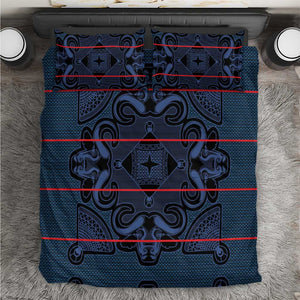 Basotho Blanket Bedding Set Lesotho Motlatsi Seanamarena Heritage - Blue - African Pride
