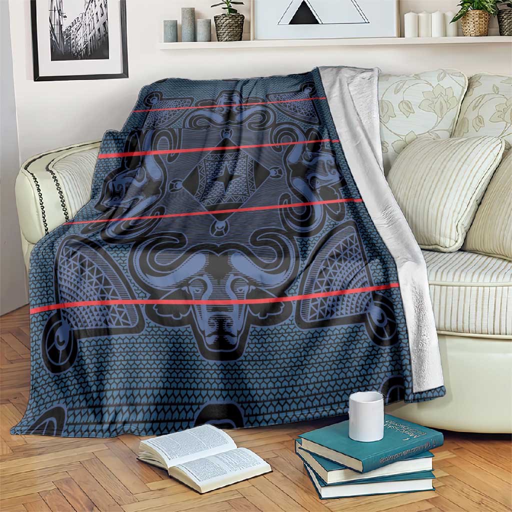 Basotho Blanket Blanket Lesotho Motlatsi Seanamarena Heritage - Blue - African Pride