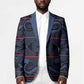 Lesotho Seanamarena - Motlatsi Blazer Basotho Traditional Blanket Style - Blue
