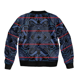 Basotho Blanket Bomber Jacket Lesotho Motlatsi Seanamarena Heritage - Blue - African Pride