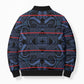 Lesotho Seanamarena - Motlatsi Bomber Puffer Jacket Basotho Traditional Blanket Style - Blue