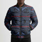 Lesotho Seanamarena - Motlatsi Bomber Puffer Jacket Basotho Traditional Blanket Style - Blue