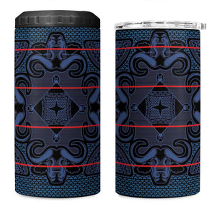 Basotho Blanket 4 in 1 Can Cooler Tumbler Lesotho Motlatsi Seanamarena Heritage - Blue - African Pride
