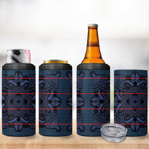 Basotho Blanket 4 in 1 Can Cooler Tumbler Lesotho Motlatsi Seanamarena Heritage - Blue - African Pride