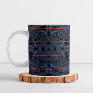 Lesotho Seanamarena - Motlatsi Ceramic Mug Basotho Traditional Blanket Style - Blue