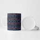 Lesotho Seanamarena - Motlatsi Ceramic Mug Basotho Traditional Blanket Style - Blue