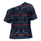 Lesotho Seanamarena - Motlatsi Cross Shoulder Shirt Basotho Traditional Blanket Style - Blue
