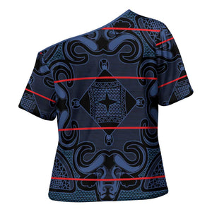 Lesotho Seanamarena - Motlatsi Cross Shoulder Shirt Basotho Traditional Blanket Style - Blue