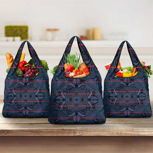 Basotho Blanket Grocery Bag Lesotho Motlatsi Seanamarena Heritage - Blue - African Pride