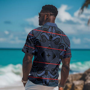 Basotho Blanket Hawaiian Shirt Lesotho Motlatsi Seanamarena Heritage - Blue - African Pride