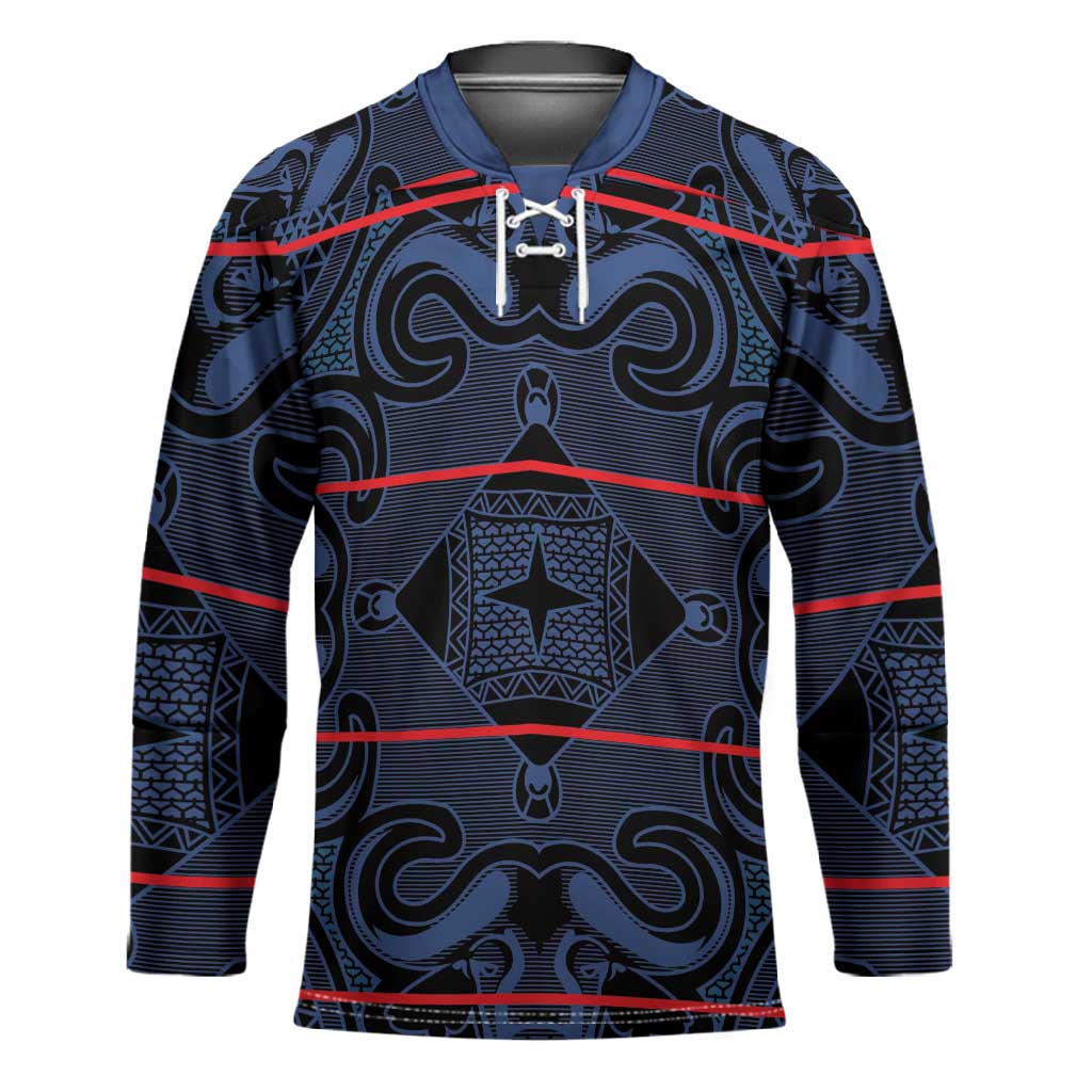 Lesotho Seanamarena - Motlatsi Hockey Jersey Basotho Traditional Blanket Style - Blue