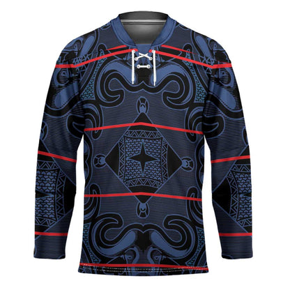 Lesotho Seanamarena - Motlatsi Hockey Jersey Basotho Traditional Blanket Style - Blue