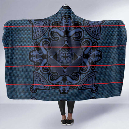 Basotho Blanket Hooded Blanket Lesotho Motlatsi Seanamarena Heritage - Blue - African Pride