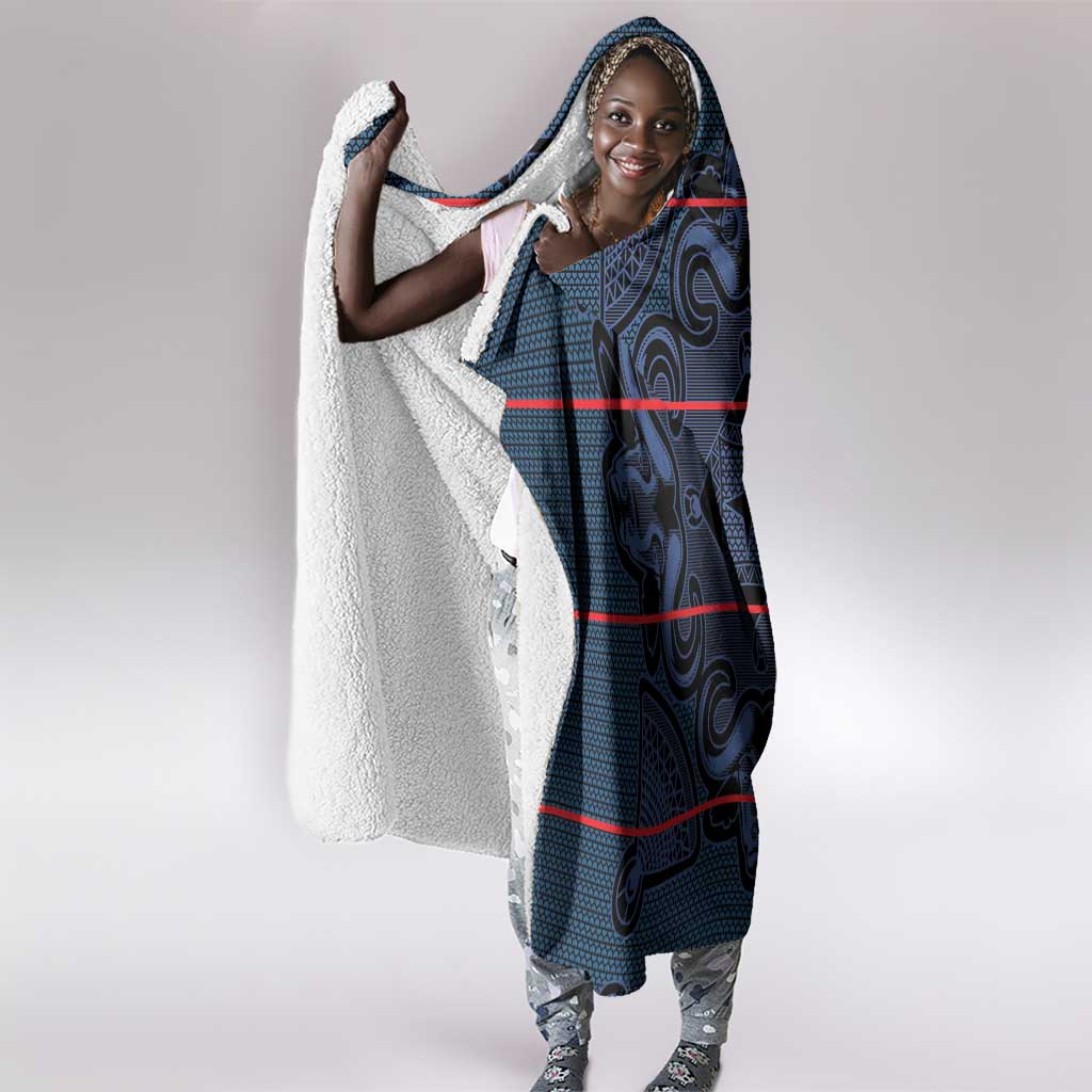 Basotho Blanket Hooded Blanket Lesotho Motlatsi Seanamarena Heritage - Blue - African Pride