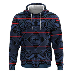 Basotho Blanket Hoodie Lesotho Motlatsi Seanamarena Heritage - Blue - African Pride