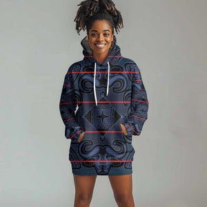 Basotho Blanket Hoodie Dress Lesotho Motlatsi Seanamarena Heritage - Blue - African Pride