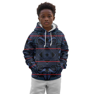Basotho Blanket Kid Hoodie Lesotho Motlatsi Seanamarena Heritage - Blue - African Pride