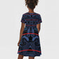 Basotho Blanket Kid Short Sleeve Dress Lesotho Motlatsi Seanamarena Heritage - Blue - African Pride
