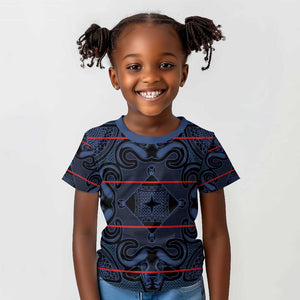 Basotho Blanket Kid T shirt Lesotho Motlatsi Seanamarena Heritage - Blue - African Pride
