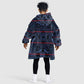 Basotho Blanket Kid Wearable Blanket Hoodie Lesotho Motlatsi Seanamarena Heritage - Blue - African Pride