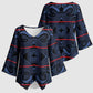 Lesotho Seanamarena - Motlatsi Kimono Sleeve Blouse Basotho Traditional Blanket Style - Blue