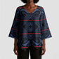 Lesotho Seanamarena - Motlatsi Kimono Sleeve Blouse Basotho Traditional Blanket Style - Blue