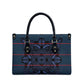 Lesotho Seanamarena - Motlatsi Leather Bag Basotho Traditional Blanket Style - Blue
