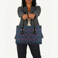 Lesotho Seanamarena - Motlatsi Leather Bag Basotho Traditional Blanket Style - Blue