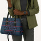 Lesotho Seanamarena - Motlatsi Leather Bag Basotho Traditional Blanket Style - Blue