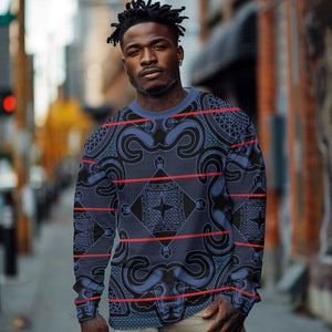 Basotho Blanket Long Sleeve Shirt Lesotho Motlatsi Seanamarena Heritage - Blue - African Pride