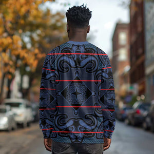 Basotho Blanket Long Sleeve Shirt Lesotho Motlatsi Seanamarena Heritage - Blue - African Pride