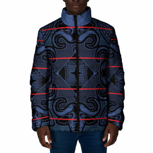 Lesotho Seanamarena - Motlatsi Padded Jacket Basotho Traditional Blanket Style - Blue