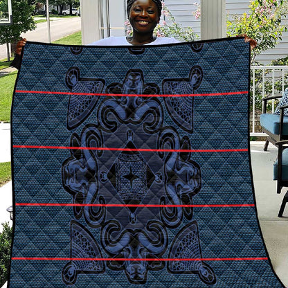 Basotho Blanket Quilt Lesotho Motlatsi Seanamarena Heritage - Blue - African Pride