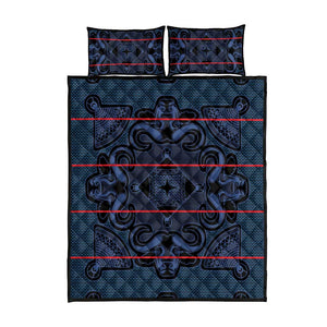 Basotho Blanket Quilt Bed Set Lesotho Motlatsi Seanamarena Heritage - Blue - African Pride