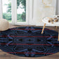 Basotho Blanket Round Carpet Lesotho Motlatsi Seanamarena Heritage - Blue - African Pride