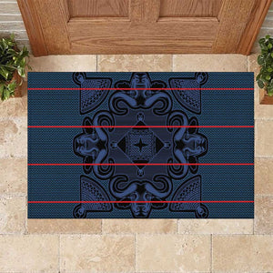 Basotho Blanket Rubber Doormat Lesotho Motlatsi Seanamarena Heritage - Blue - African Pride