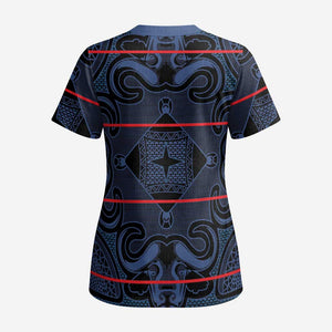 Lesotho Seanamarena - Motlatsi Scrub Top Basotho Traditional Blanket Style - Blue - African Pride