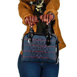 Basotho Blanket Shoulder Handbag Lesotho Motlatsi Seanamarena Heritage - Blue - African Pride