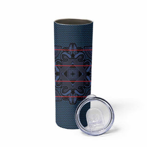 Basotho Blanket Skinny Tumbler Lesotho Motlatsi Seanamarena Heritage - Blue - African Pride